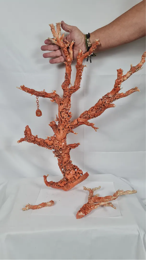 Sculpture corail rouge