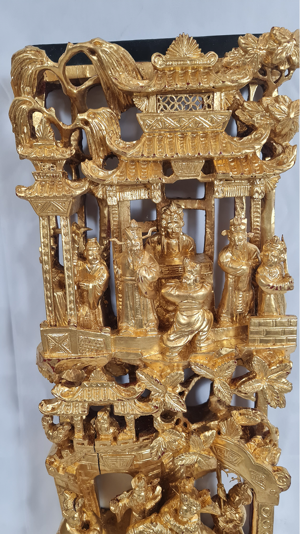 Paire de sculpture murale bois doré — 4