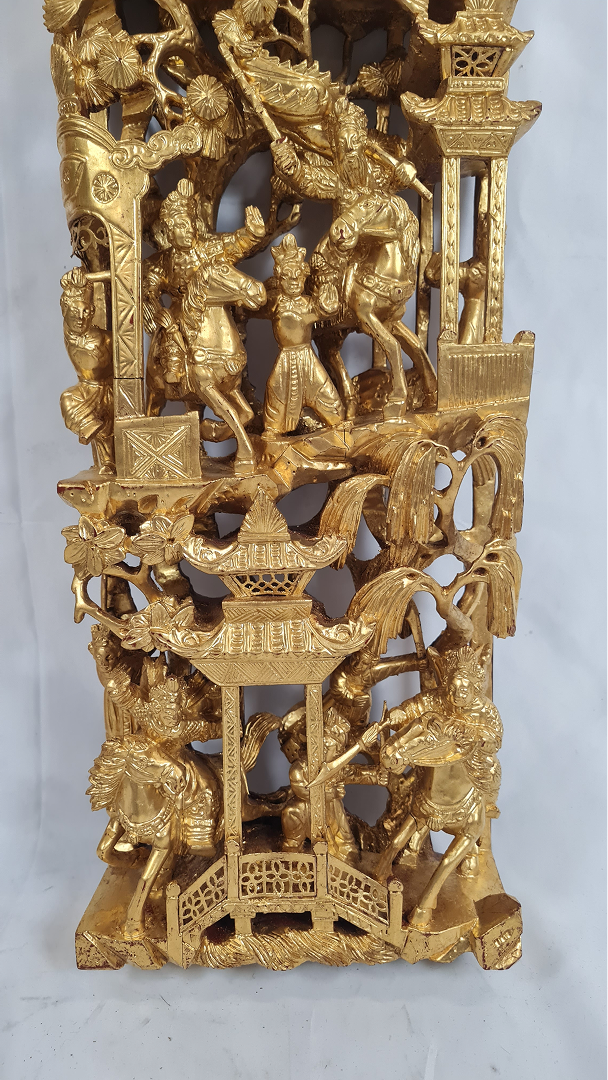 Paire de sculpture murale bois doré — 5